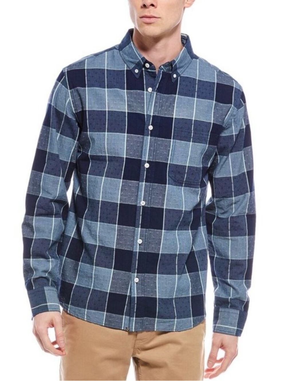 NWT | Billy Reid | Indigo Dobby Tuscumbia Shirt | Large